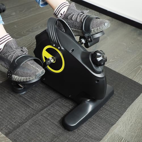 Hausse Portable Exercise Pedal Bike for Legs and Arms, Black Under Desk Mini Exercise Peddler Sitting for Seniors, Pedals Exerciser with LCD Disp