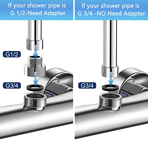 kisimixer Thermostatic Shower Mixer Bar Valve Top Outlet, Wall Mounted Shower Mixer Tap Modern, Outlet Up Bar Shower Valve with 3/4" BSP (26.4mm)