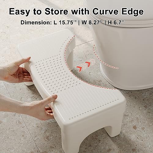(2 Pack) Premium Toilet Stool Squat for Adults, Original Non-Slip Squatting Poop Stool, Ergonomic Bathroom Pooping Stool, Sturdy Potty Stool, Hea