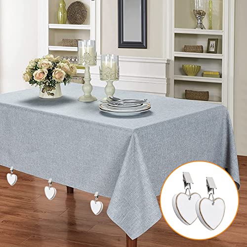 Morobor Tablecloth Weights Clips, 6pcs Heart Shape Stone Table Cloth Weights Metal Clip with Gilt Edge Design for Outdoor Picnic Family Dinner(Gr