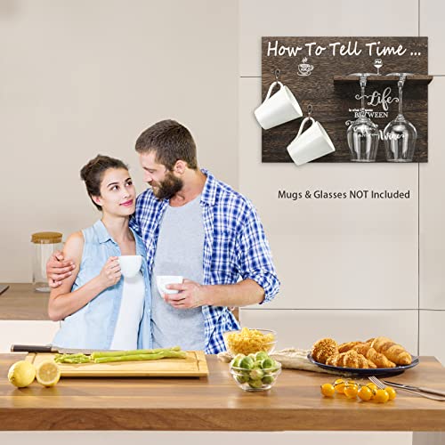 GOARTGIF Unique Birthday Gifts for Women Who Has Everything,How To Tell Time Am Pm,Housewarming Gifts For Women or New Home,Coffee And Wine Holde