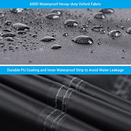 Mrrihand Garden Cube Furniture Covers Waterproof 600D Heavy Duty, Rattan Cube Cover 126x126x74cm Windproof, Anti-UV, Tear-resistant, Outdoor Tabl