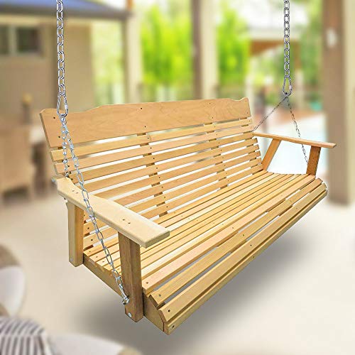 SELEWARE Permanent Antirust Stainless Steel 304 Heavy Duty Swing Hangers with Chain and Carabiner, 360° Rotate, 2 Screw for Wooden Hammock Chair