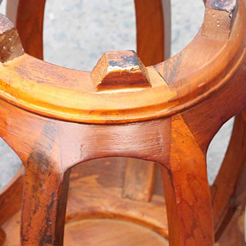 LUKEO Wooden bench- Drum Stool Guzheng Stool Antique Chinese Small Stool Round Retro Wooden Home Solid Wood Coffee Table Bench