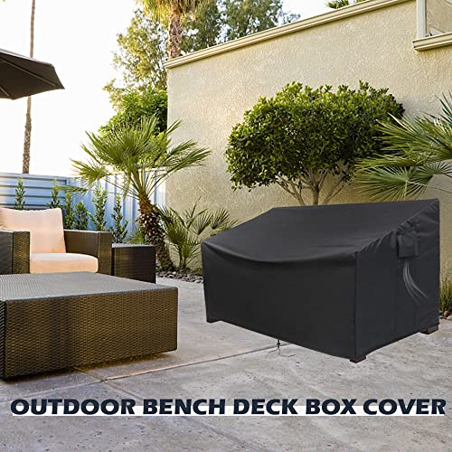Guisong Outdoor Storage Bench Cover, Heavy Duty Cover for Keter Bench Deck Box 70 Gallon, Waterproof Cover for Patio Bench/Seating Storage Cabine