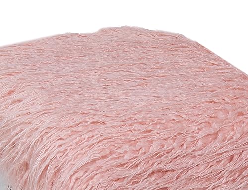 Pink Faux Sheepskin Dressing Table Stool Fur Glam Bedroom Bench Seat Chair