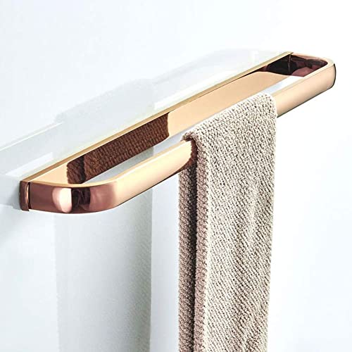 XHALERY Towel Rack Rose Gold Wall-mounted Towel Shelf Hanging Towel Rack Organizer 57CM Brass Towel Rail, For Bathroom Kitchen Toilet