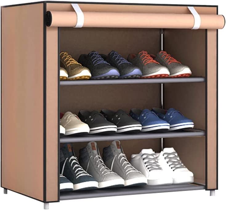 LILIKY Large Capacity Shoe Rack For Home Use Indoor Simple Shoe Cabinet Dormitory Multifunctional Assembly Dustproof Shoe Rack (Color : Braun)