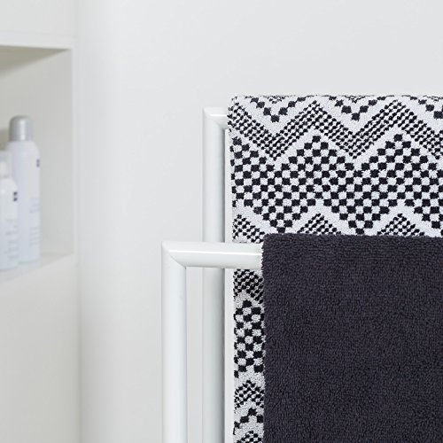 Sealskin Tube Towel Rack Freestanding, Stainless Steel, White, 45.5 x 81 x 19.7 cm