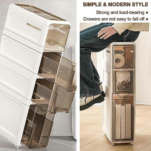OPSREY 2/3/4-Drawer Mobile Storage Cabinet, Small Bathroom Storage Cabinet for Small Spaces, Over The Slim Toilet Paper Storage Cabinet for Skinn