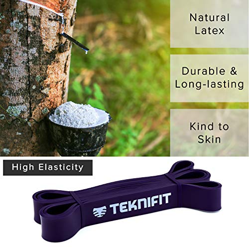 TEKNIFIT Set of 3 Pull Up Resistance Bands - Full Body Workout and Home Fitness Solution - Red, Black & Purple Power Bands