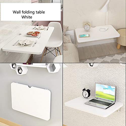LXXSH Wall-Mounted Table, Drop-Leaf Table, Floating Table Space Saving Hanging Table for Study, Bedroom, Bathroom or Balcony, Folding Table