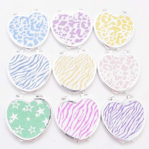 Lurrose 1Pc Pocket Mirror Portable Double-sided Mirror Steel Makeup Mirrors Small Purse Mirror for Ladies Girls
