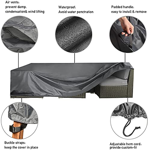 Patio Furniture Set Cover Outdoor Sectional Sofa Set Covers Waterproof Outdoor Dining Table Chair Set Cover 128 Inch