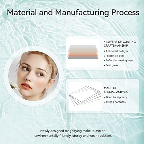 MIYADIVA Magnifying Mirror, 30X Magnifying Mirror Suction Cup for Easy Mounting, Use for Magnifying Makeup Mirror, 30X Travel Magnifying Mirror S