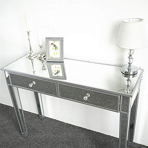 Sawandoo Mirrored Makeup Table Desk Vanity for Women with 2 Drawers