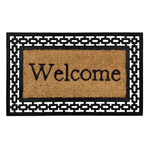 JVL Mila Embossed Rubber Tuffscrape Doormat, 45x75cm