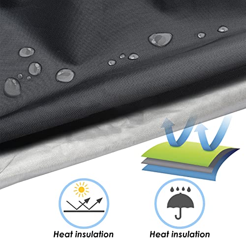 Patio Hanging Egg Chair Cover, Outdoor Rattan Swing Chair Cover with Zip Drawstring, Double Layer Waterproof UV-Anti Egg Chair Cover, 210D Oxford