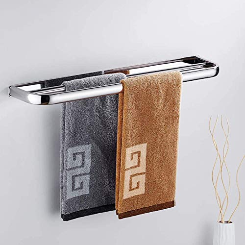 Towel Rack Wall Mounted Stainless Steel Anti Rust Double Towel Bar Bathroom Towel Holder Self Adhesive Towel Rail in the Kitchen Bedroom Hotel