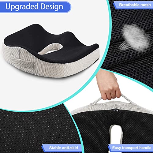 POOTACK Seat Cushion for Coccyx, Memory Foam Seat Cushion Ergonomic, Reduce Sciatica Hemorrhoid Tailbone Back Pain Chair Cushions, Support Seat P