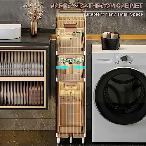 Plastic Storage Bins, 3 Tier Drawers Plastic Home Storage Organizer, Tall Thin Cabinet for Bedroom, Bathroom, Office, Laundry, Kitchen, Craft Roo