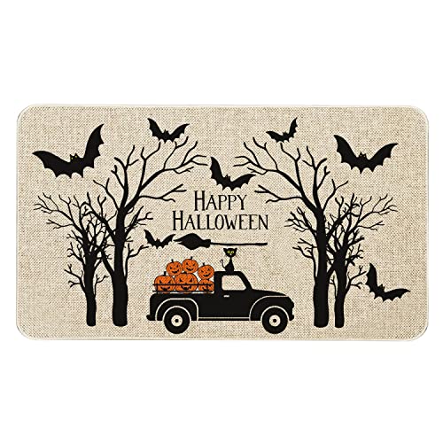 Roszwtit Halloween Door Mat 30 X 17 Inch Halloween Skull Doormat Indoor Outdoor Entrance Floor Mat Non Slip Halloween Decor Rubber Welcome Mats