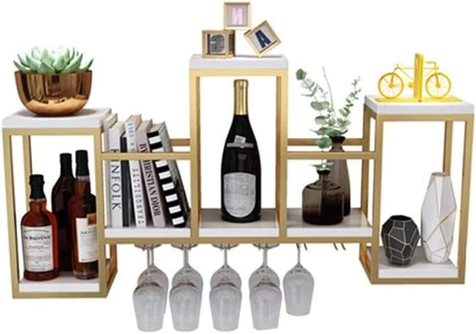 Nordic Gold Wine Racks Wall Holder, White Wood Board Wine Bottle Holder Wall Mounted Wine Holder, Wall Shelf Storage Organizer Rack, 106×20×60cm