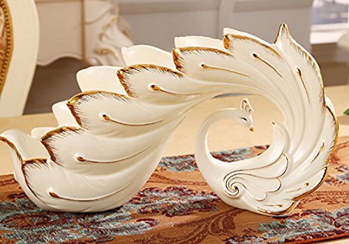 PIBM Fashion Creative Peacock Ceramic European Classical Ivory White Wine Cabinet Decorations Living Room Entrance Decoration Crafts Wine Rack J1