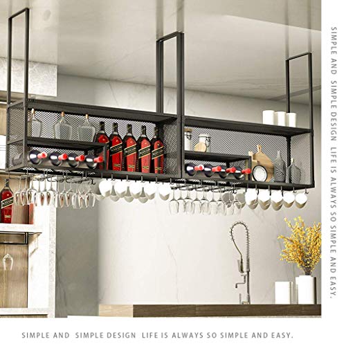 EYLINK Wine Racks,Bar Ceiling Hanging Shelves Bottle Holder Glass Shelf Wine Decor Wine Glass Rack Industrial Retro Decor Wall Mounted Wine Glass