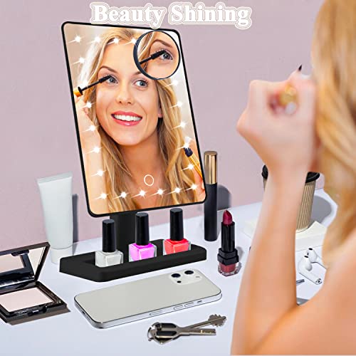 Hi-ERA Led Makeup Mirror with 24 LED Lights, Vanity Mirror with Lights, Mirror Makeup for Dressing Table, Light Up Mirror with 10x Magnifying Mir