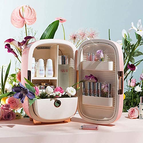 SXxingkong Mini Fridge 12L Smart Breathing Light Display For Skin Care & Cosmetics, Breast, Portable Compact Personal Makeup Fridge