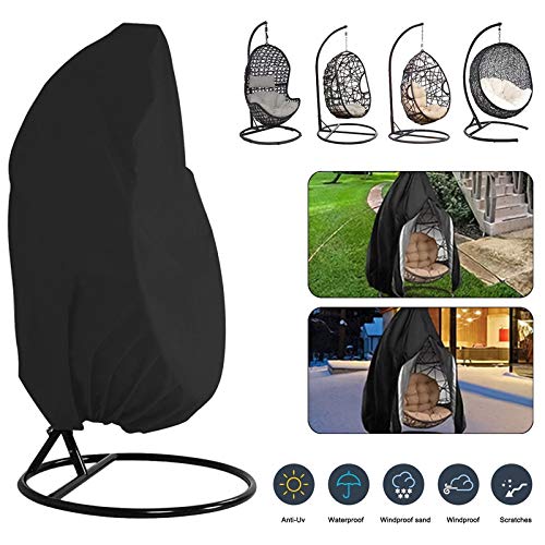 Chstarina Garden Egg Chair Cover 190 * 115cm Large Anti Dust Swing Chair Cover with Zipper and Drawsting, Oxford Waterproof Heavy Duty Chair Prot