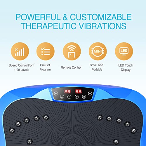 AXV Vibration Plate Exercise Machine Whole Body Workout Vibrate Fitness Platform Lymphatic Drainage Machine for Weight Loss Shaping Toning Wellne