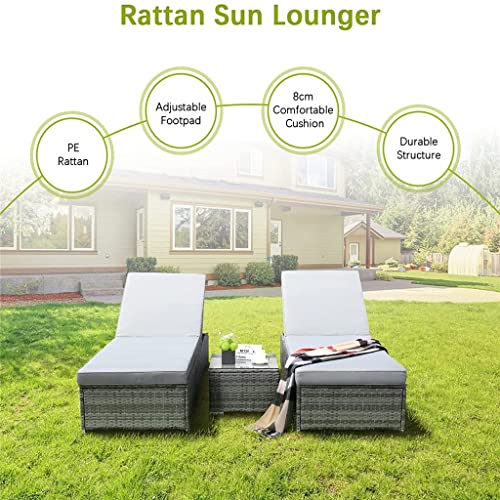 DLOETT Vintage Rattan Lounge Sofa Double Chair Furniture Stool Set Cushion Garden Seat