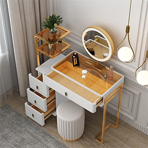 NXYDD Dressing Table Storage Cabinet Bedroom Furniture Small Solid Wood Dressing Table Vanity Set