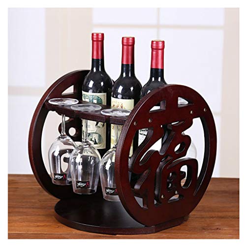 NEOCHY Wine Rack Wine Glass Rack Retro Swing Table Wine Cabinet Decoration Rack