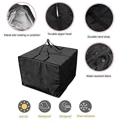 Excerando Outdoor Cushion Storage Bag - Durable 210D Patio Cushion Bag, Zippered Garden Cushion Storage Bag with Handles and Capacity 32" x 32" x