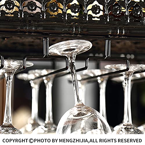 KEppd Wine Rack Wall Mounted - Creative Hanging Upside Down Cup Holder Hanging Wine Glass Rack Stemware Rack Wine Rack Home Multi-Function Rack S