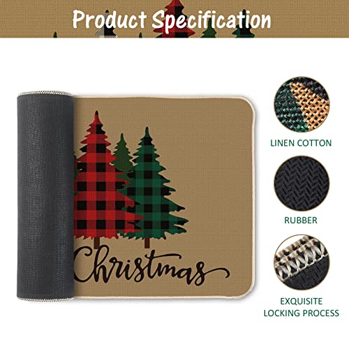 Merry Christmas Door Mat Rug Decorative Doormat Winter Snowman Welcome Floor Mat Non Slip Washable Bathroom Kitchen Entrance Rug for Indoor Outdo