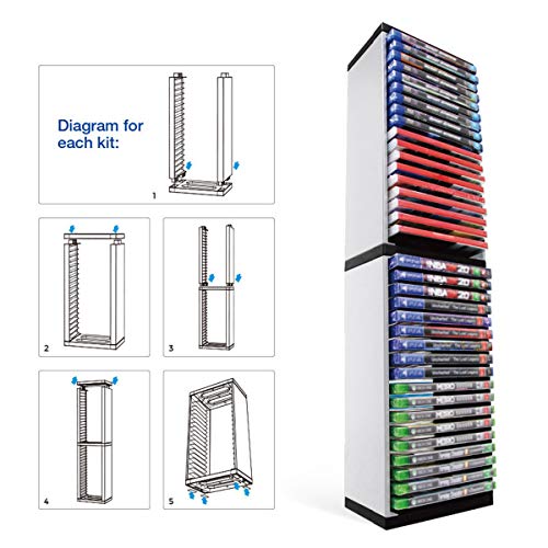 Haokaini Game Disc Holder Video Game Storage Tower Bracket Rack 36 Games Disc Holder Storage Shelf Disc Console Host Controller for PS5 Game Disc