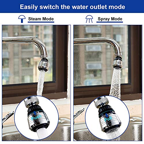 KBNIAN 2 Pcs Kitchen Tap Spray Head,Universal Adjustable 360 Degree Kitchen Tap Aerator Faucet Tap Aerator 2 Modes (Shower and Jet) Faucet Spraye
