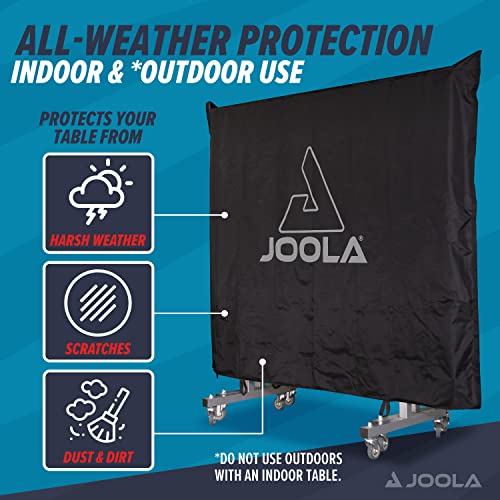Joola Outdoor Ping Pong Table Cover Fits Both Folding Tables & Flat Tables -Heavy Duty Waterproof Cover with PVC Coating- Dual Function, Fits 9x5