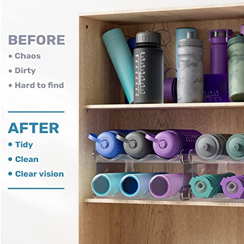 FabSpace Water Bottle Organizer, Stackable Water Bottle Holder for Kitchen Pantry, Fridge, Cabinet, Stackable Cup Holder for Wine, Water, Drink-2