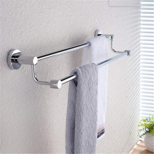 XHALERY Bathroom Free Punching Long Towel Rack,Stainless Steel Double Towel Bar,Bathroom Towel Hanging Rod Wall Mount Towel Bar 30Cm/B