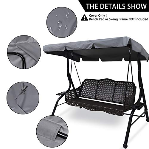 Replacement Canopy Garden Swing Seat Chair, Swing Chair Canopy Replacement, Swing Canopy Cover, Waterproof/UV Resistant Cover Patio Hammock Cover
