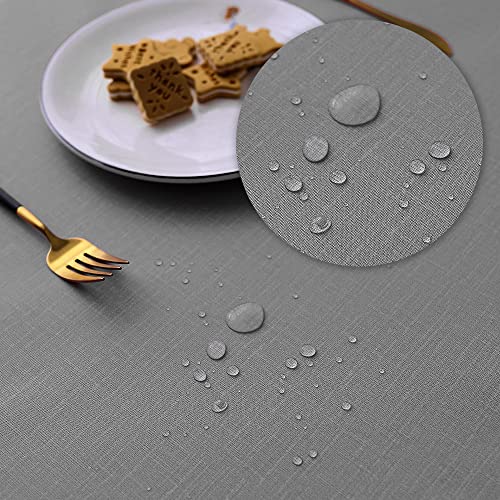 Table Cloth Wipeable PlasticTablecloth Waterproof Table Cover PVC 140 x 200 cm Rectangle Table Protector for Kitchen Picnic Outdoor Indoor(Light