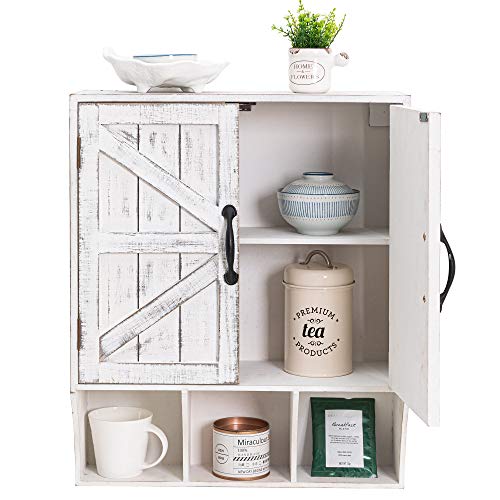 RiteSune Farmhouse Wall Mounted Cabinet, Medicine Cabinet with Magnetic Doors, Wood Vintage Wall Cabinet Over Toilet for Bathroom, Kitchen, Livin