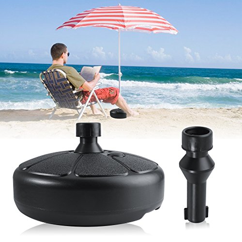 Parasol Umbrella Base Stand, Plastic Round Parasol Base for Garden Patio Umbrella Holder Sand & Water Fillable Weights Beach Outdoor Yard