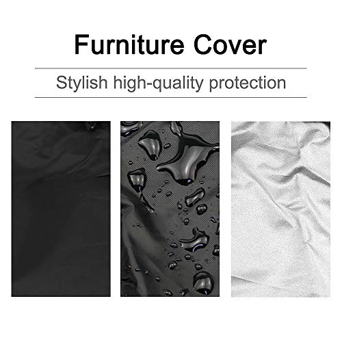 Folding Reclining Chair Cover, 210D Oxford Fabric Garden Stacking Chair Covers, Patio Folding Sunbed Sun Lounger Covers with Storage Bag (Black)