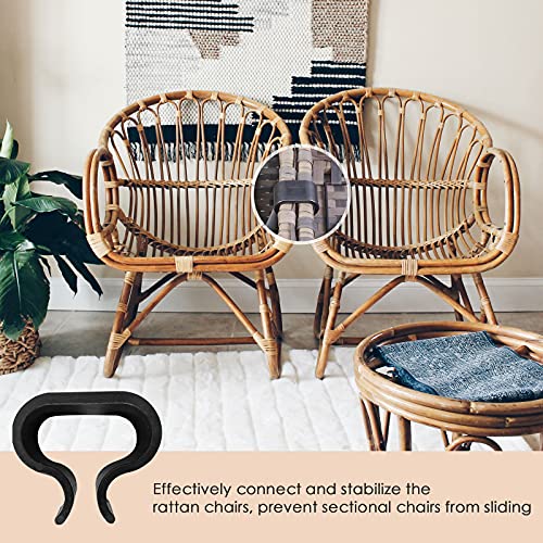 dinae 12 Pieces Patio Furniture Clips, Garden Wicker Furniture Alignment Clips, Non-slip Sofa Rattan Chair Clip, Outdoor Fasteners Sectional Conn